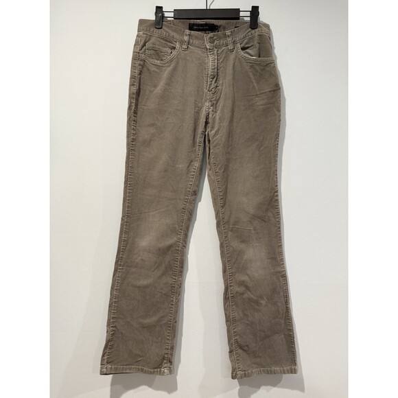 Calvin Klein Jeans Corduroy Bootcut Pants Womens 6 Grey Cotton Stretch Travel - Picture 1 of 7